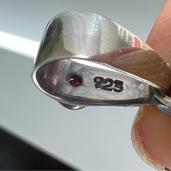 Pink MOP and red garnet necklace - Picture 5 of 10